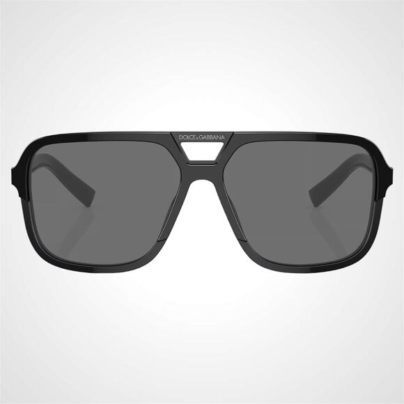 New Dolce & Gabbana Sunglasses Polarized Black Aviator Pilot Silver Metal